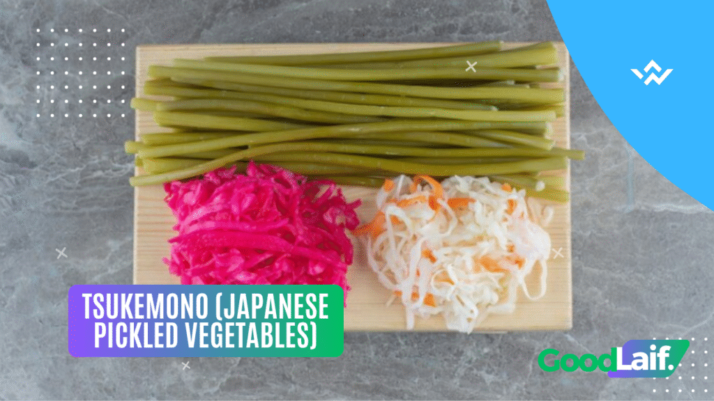 Healthy Japanese snacks Tsukemono (Japanese Pickled Vegetables)