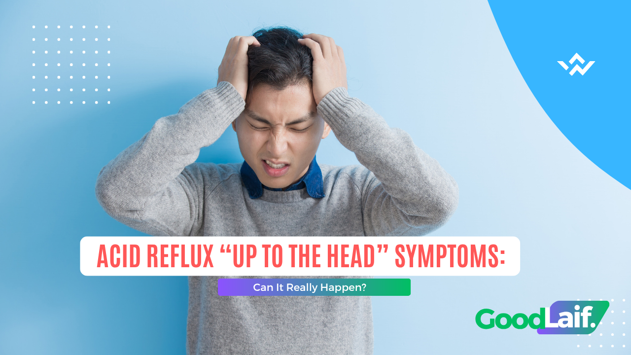 Illustration of acid reflux symptoms in the head: can GERD really cause dizziness and head pressure