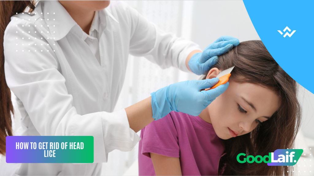 Child having hair combed with a nit comb to prevent the dangers of head lice