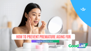 Woman applying moisturizer to her face as a way to learn how to prevent premature aging