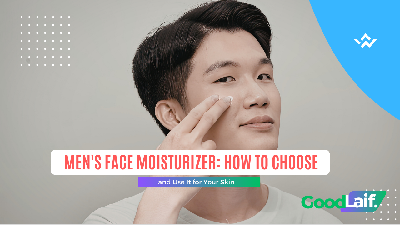 Man as an illustration for men’s face moisturizer guide on how to choose and use by skin type