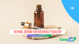 Retinol serum bottle for healthy and smooth skin care