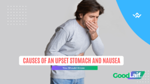 Man experiencing nausea and stomach pain as one of the causes of an upset stomach and nausea