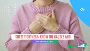 Person holding their chest due to chest tightness