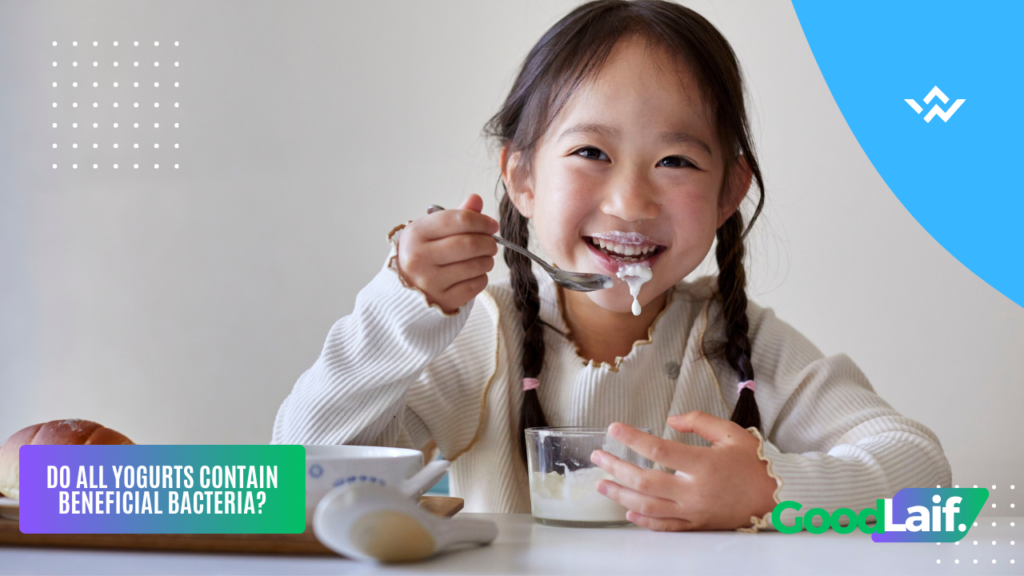 Little girl eating yogurt as an illustration of the benefits of Yogurt Bacteria for health