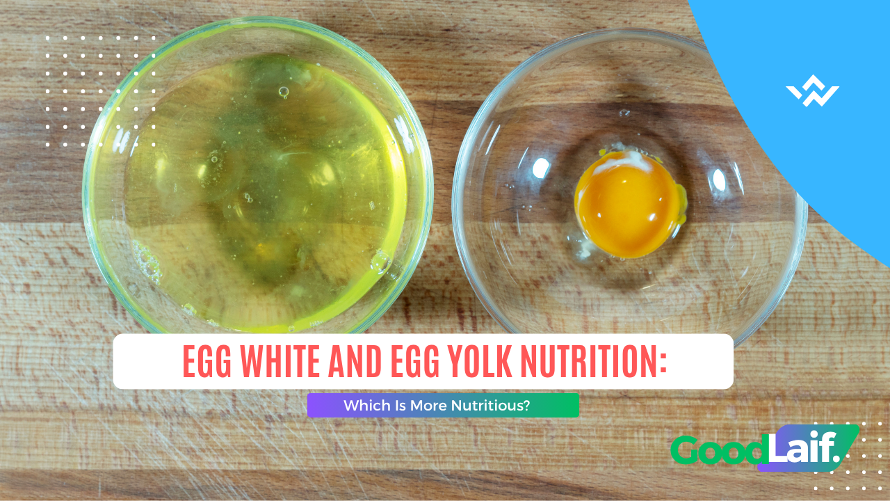 Egg white and egg yolk separated in bowls for Egg White and Egg Yolk Nutrition comparison