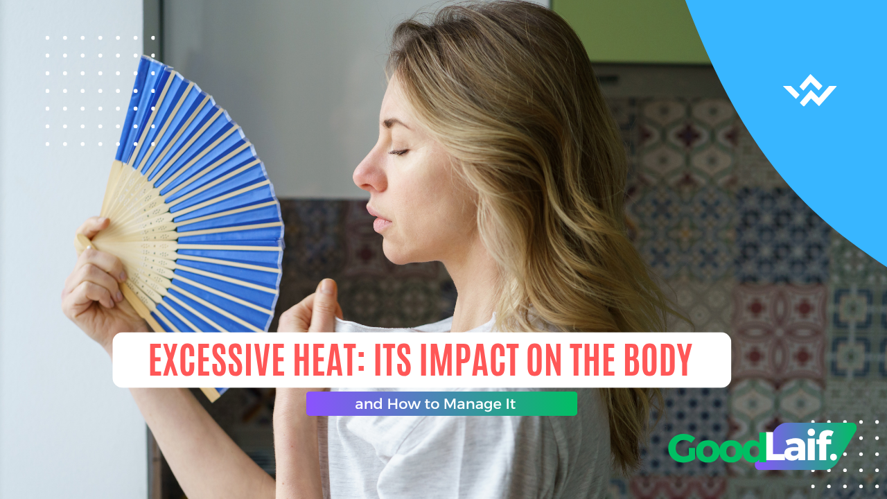 Woman fanning herself due to effects of excessive heat on the body