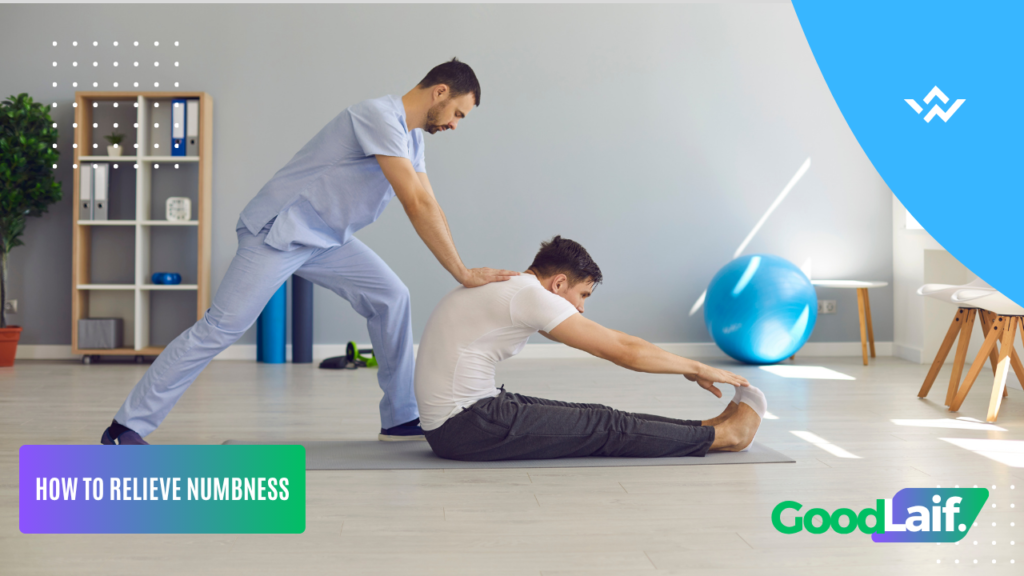 Example of stretching to help overcome numbness with a physiotherapist