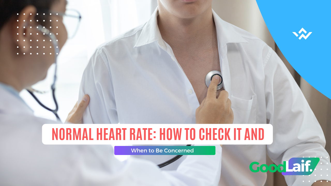 Doctor checking a patient's normal heart rate with a stethoscope