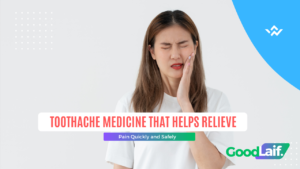 Woman holding her cheek due to toothache looking for toothache medicine to relieve pain