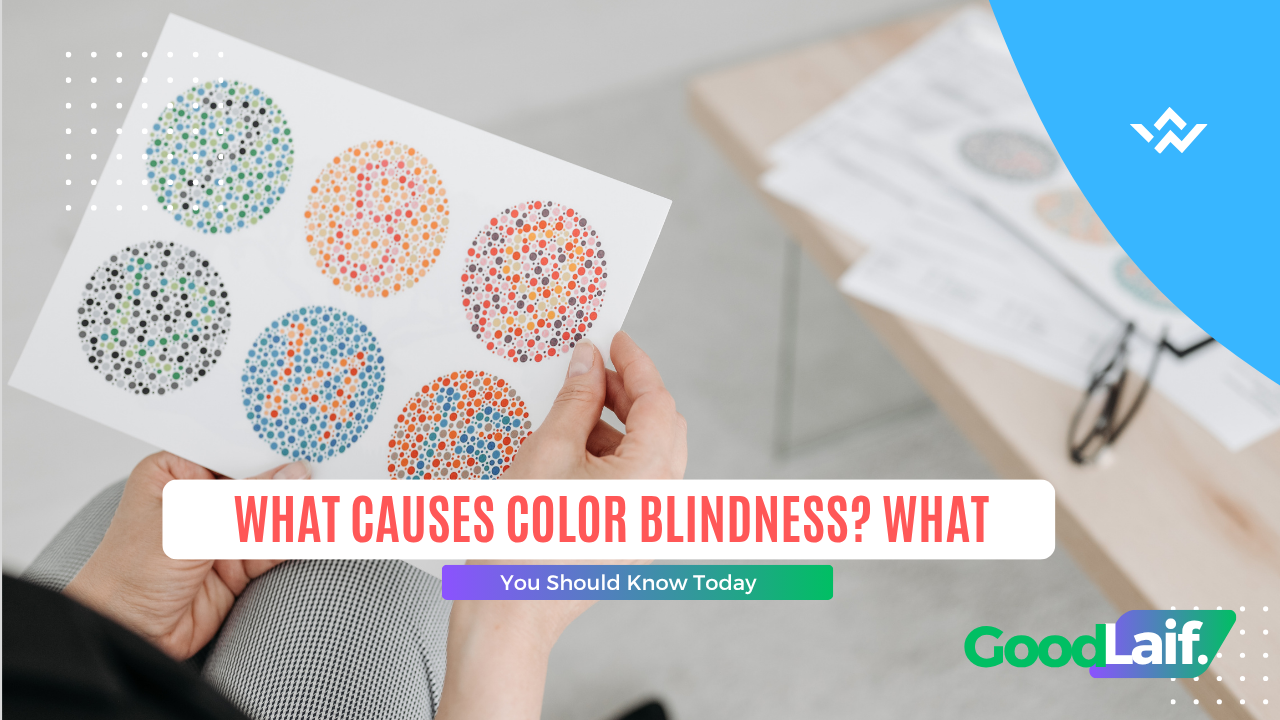 Hand holding an Ishihara color blindness test sheet to check what causes color blindness