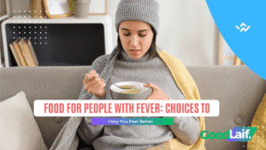 A woman eating warm porridge while sick in bed as food for people with fever to help the body recover