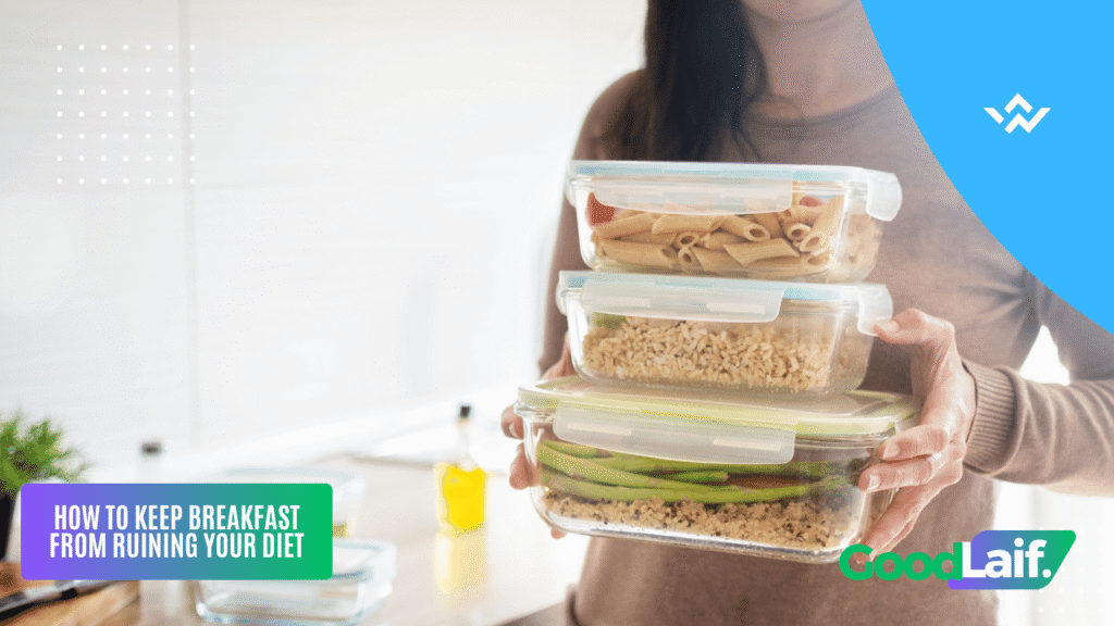 Woman holding several meal prep containers with a healthy Breakfast Menu for Diet that is practical and filling