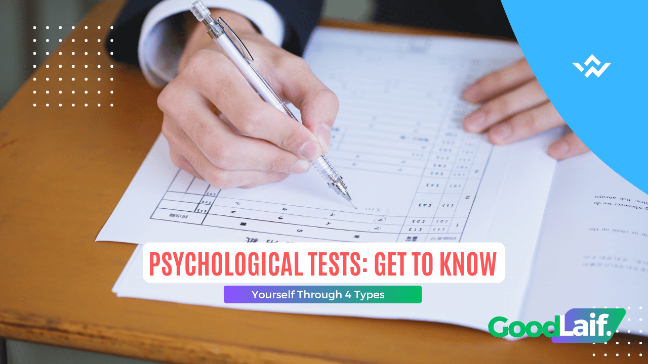 Illustration of a person completing a psychological test on paper