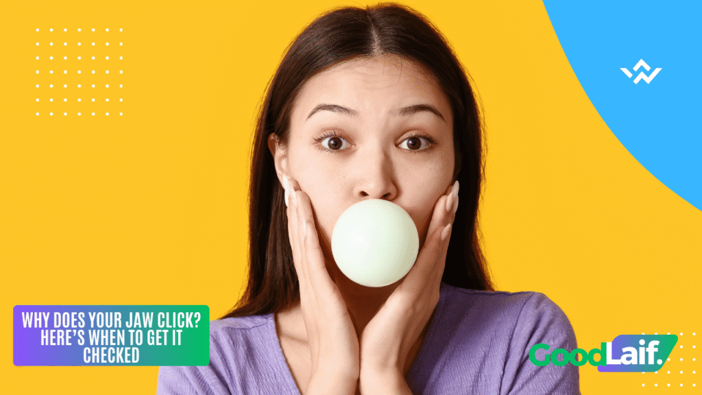 Illustration of why does your jaw click from chewing gum bubbles