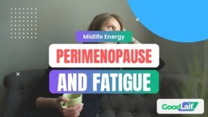 Woman resting on a sofa with a mug, thinking about whether perimenopause causes fatigue