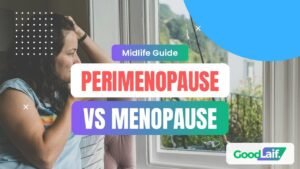 Woman looking out a window, illustrating the difference between perimenopause and menopause
