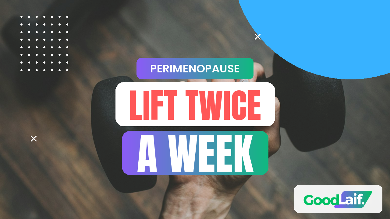 Strength training for perimenopause: a hand lifting a black dumbbell